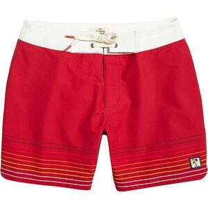 Marine Layer Coronado Swim Trunk Board Shorts Red‎ Multi Stripe size 32